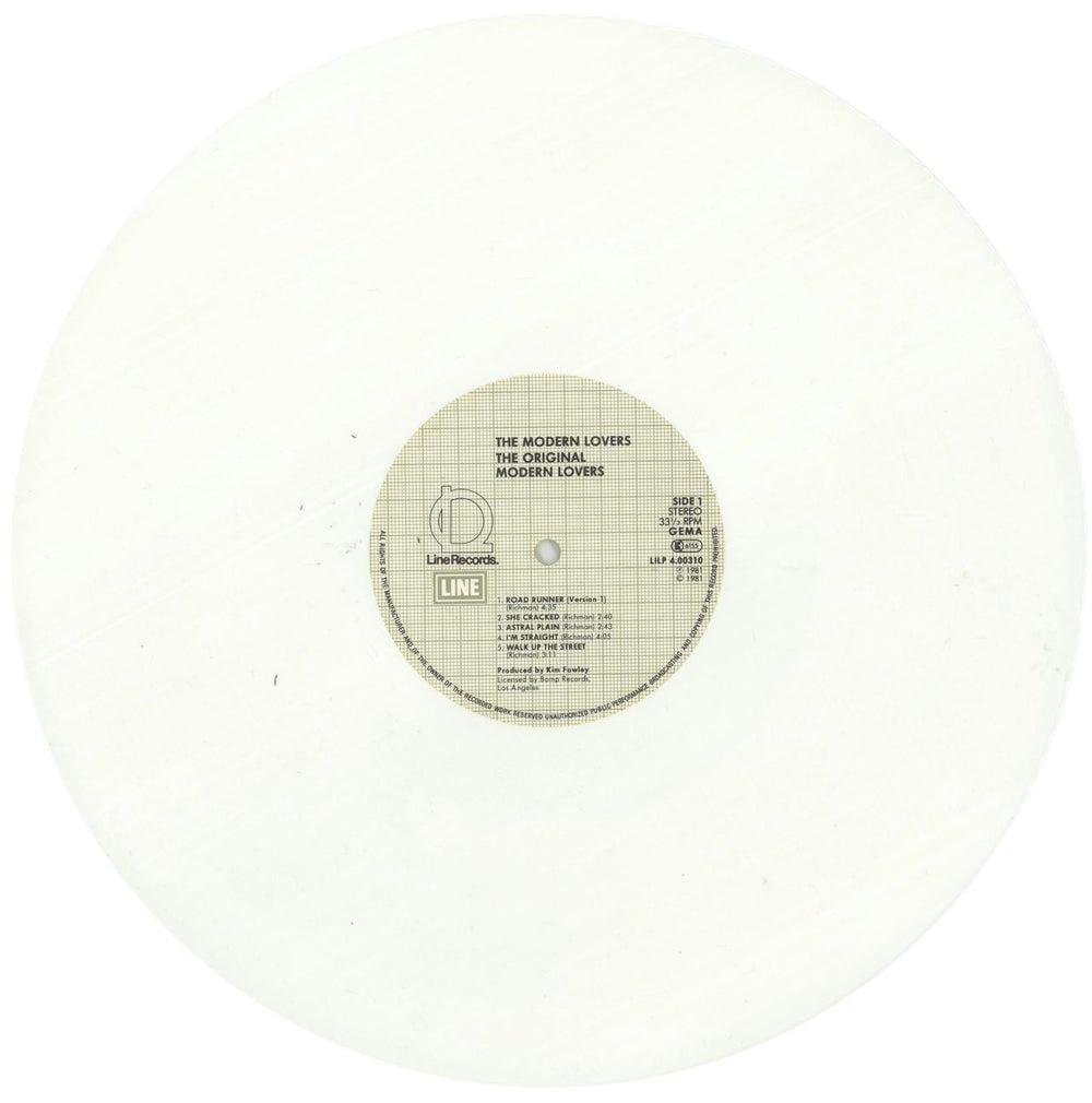 Jonathan Richman & The Modern Lovers The Original Modern Lovers - White Vinyl - Shrink German vinyl LP album (LP record) JHRLPTH867087