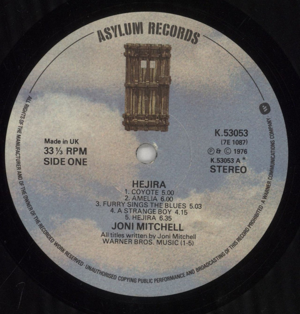 Joni Mitchell Hejira - 2nd UK vinyl LP album (LP record) JNILPHE618613