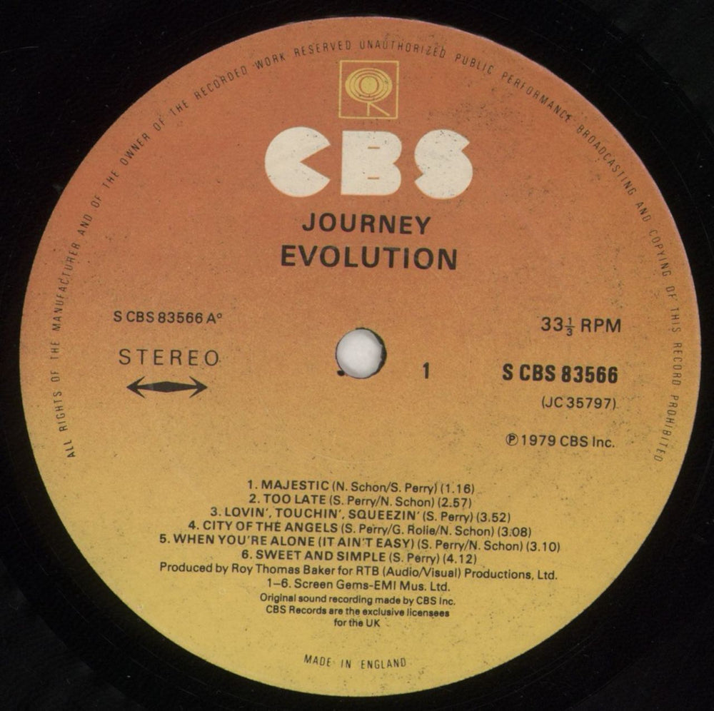 Journey Evolution UK vinyl LP album (LP record) JOULPEV852828