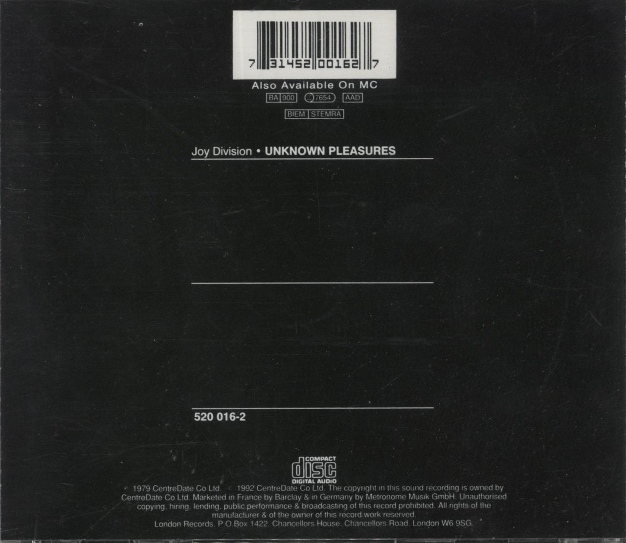 Joy Division Unknown Pleasures UK CD album — RareVinyl.com