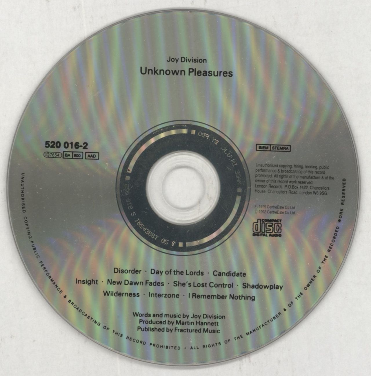 Joy Division Unknown Pleasures UK CD album — RareVinyl.com