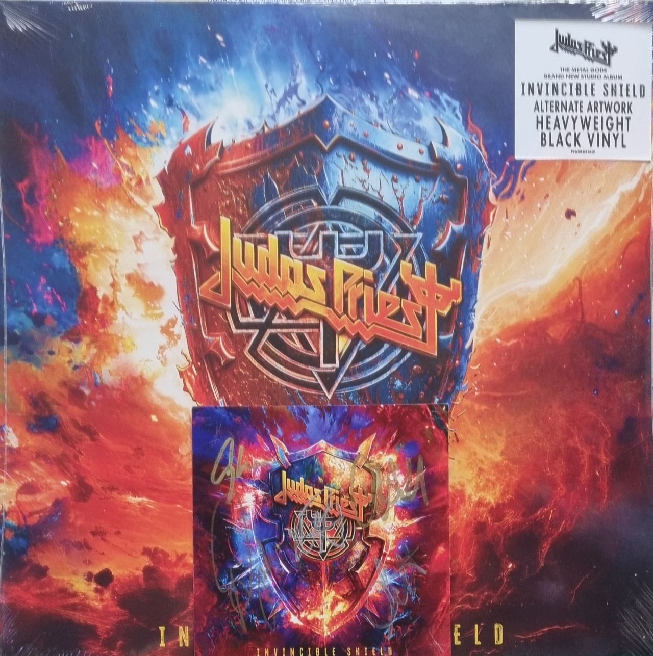 Judas Priest Invincible Shield - Alternate Artwork - Sealed + Signed Insert  UK 2-LP vinyl set