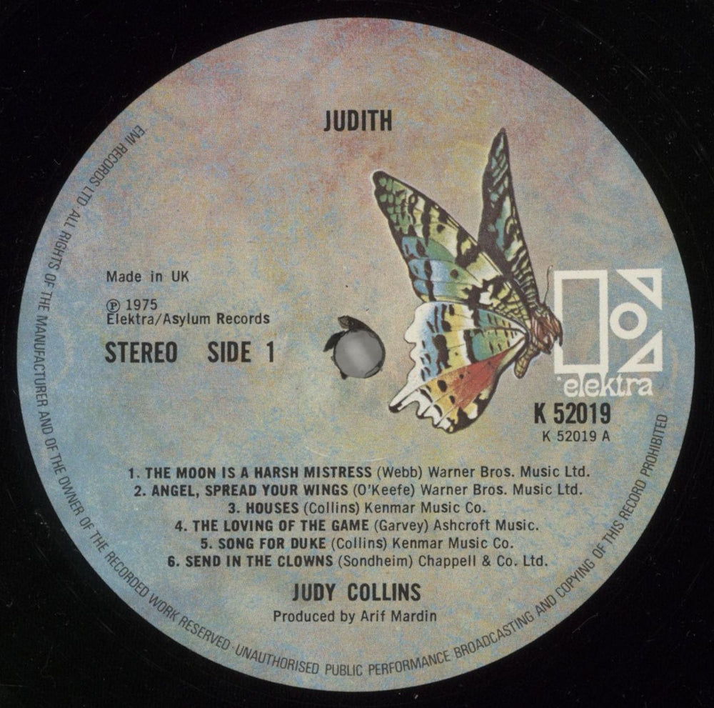 Judy Collins Judith UK vinyl LP album (LP record) JUCLPJU272699