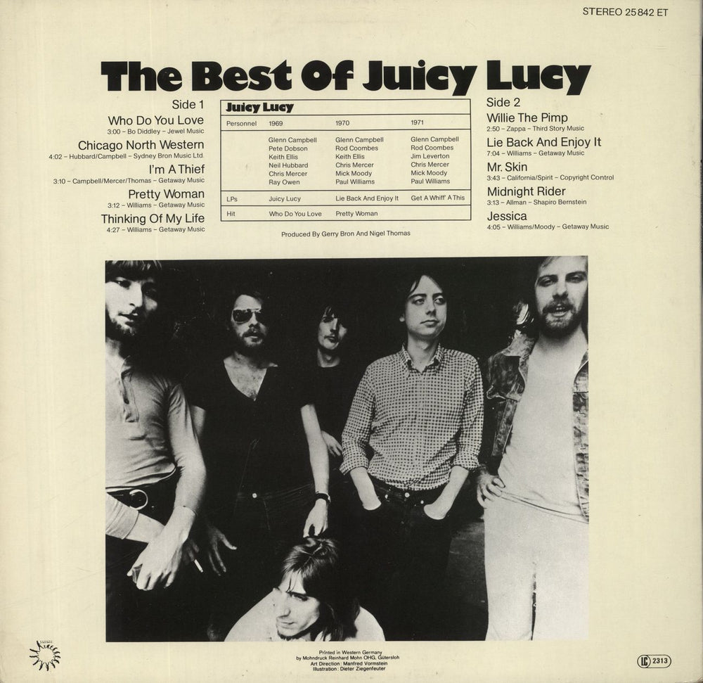 Juicy Lucy The Best Of Juicy Lucy German vinyl LP album (LP record)