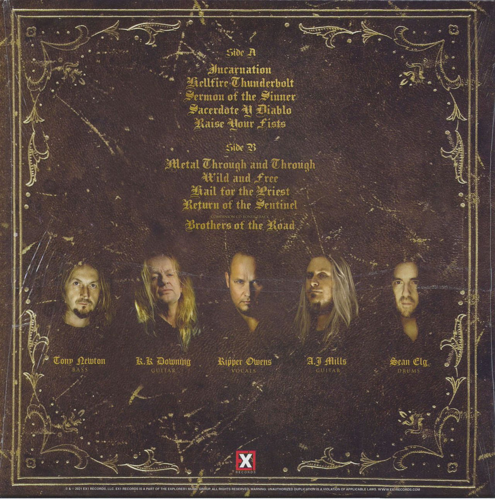 K.K's Priest Sermons Of The Sinner - white vinyl + CD UK vinyl LP album (LP record) 750238773626