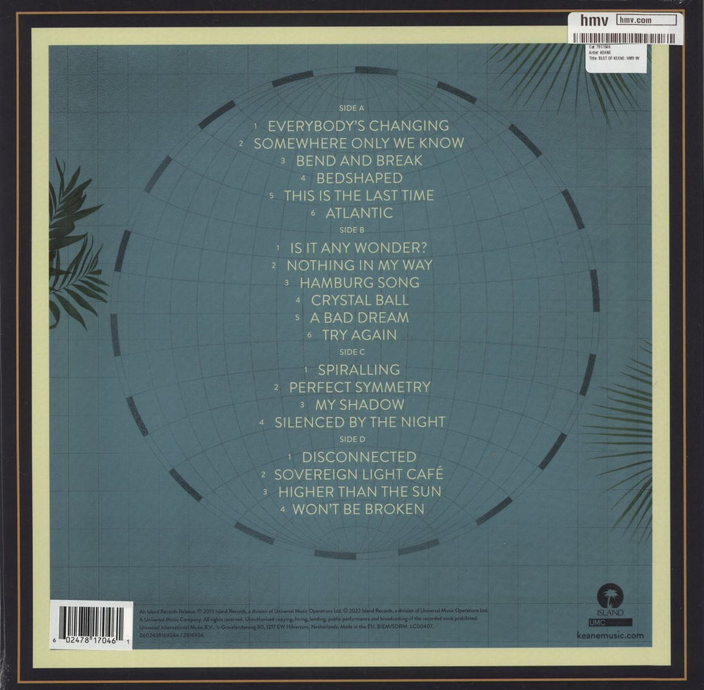 Keane (00s) The Best Of Keane - Aqua Blue Vinyl - Sealed UK 2-LP vinyl record set (Double LP Album)