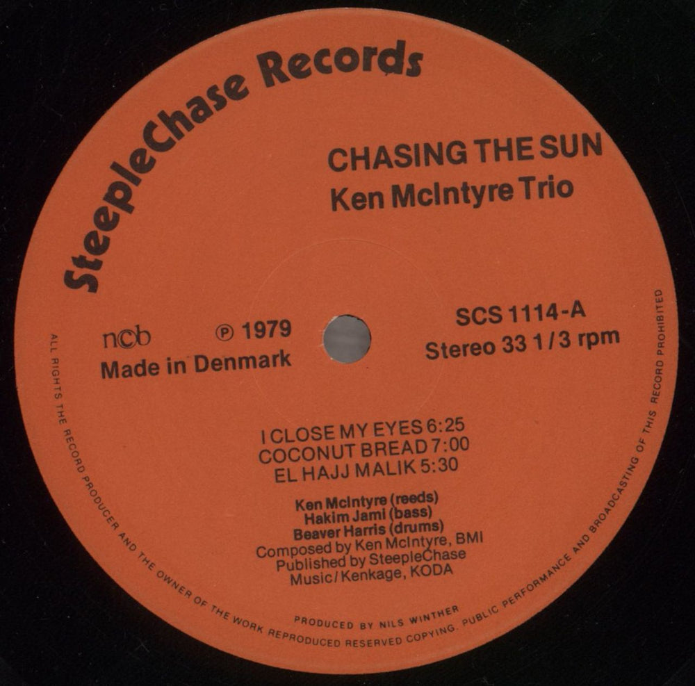 Ken McIntyre Chasing The Sun Danish vinyl LP album (LP record) 5S6LPCH857168
