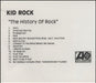 Kid Rock The History Of Rock + press sheet UK Promo CD-R acetate CD ACETATE