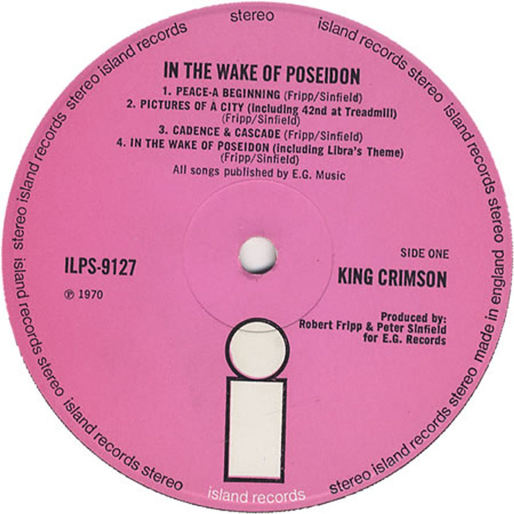 King Crimson In The Wake Of Poseidon - 1st - EX UK vinyl LP album (LP record) KNCLPIN61927