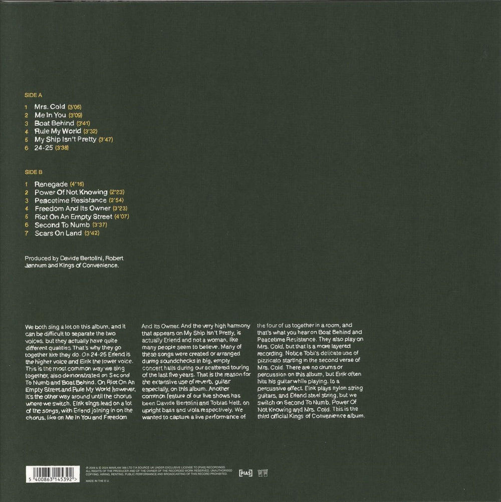 Kings Of Convenience Declaration Of Dependence UK vinyl LP album (LP record) 5400863145392