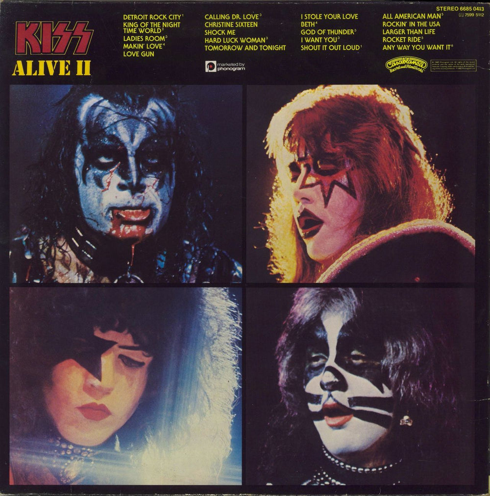 Kiss Alive II - Complete - EX UK 2-LP vinyl record set (Double LP Album)