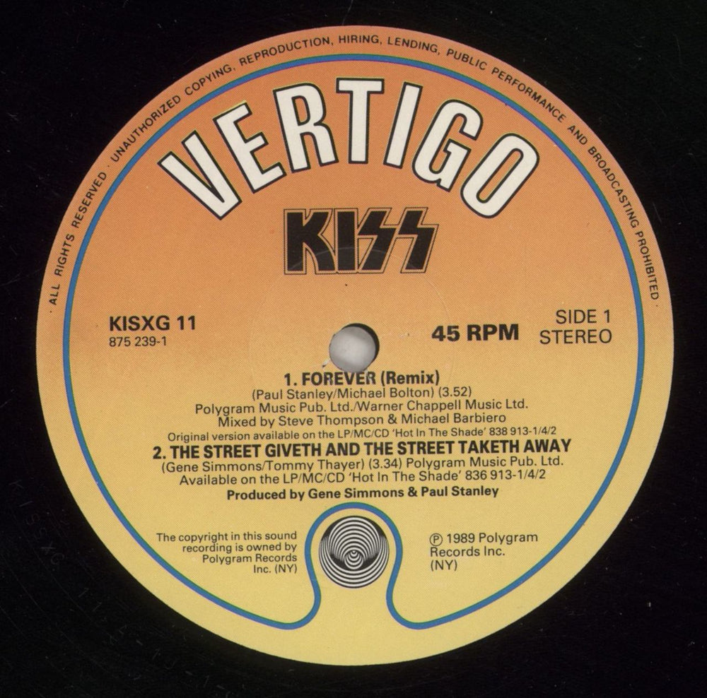 Kiss Forever UK 12" vinyl single (12 inch record / Maxi-single) KIS12FO00906