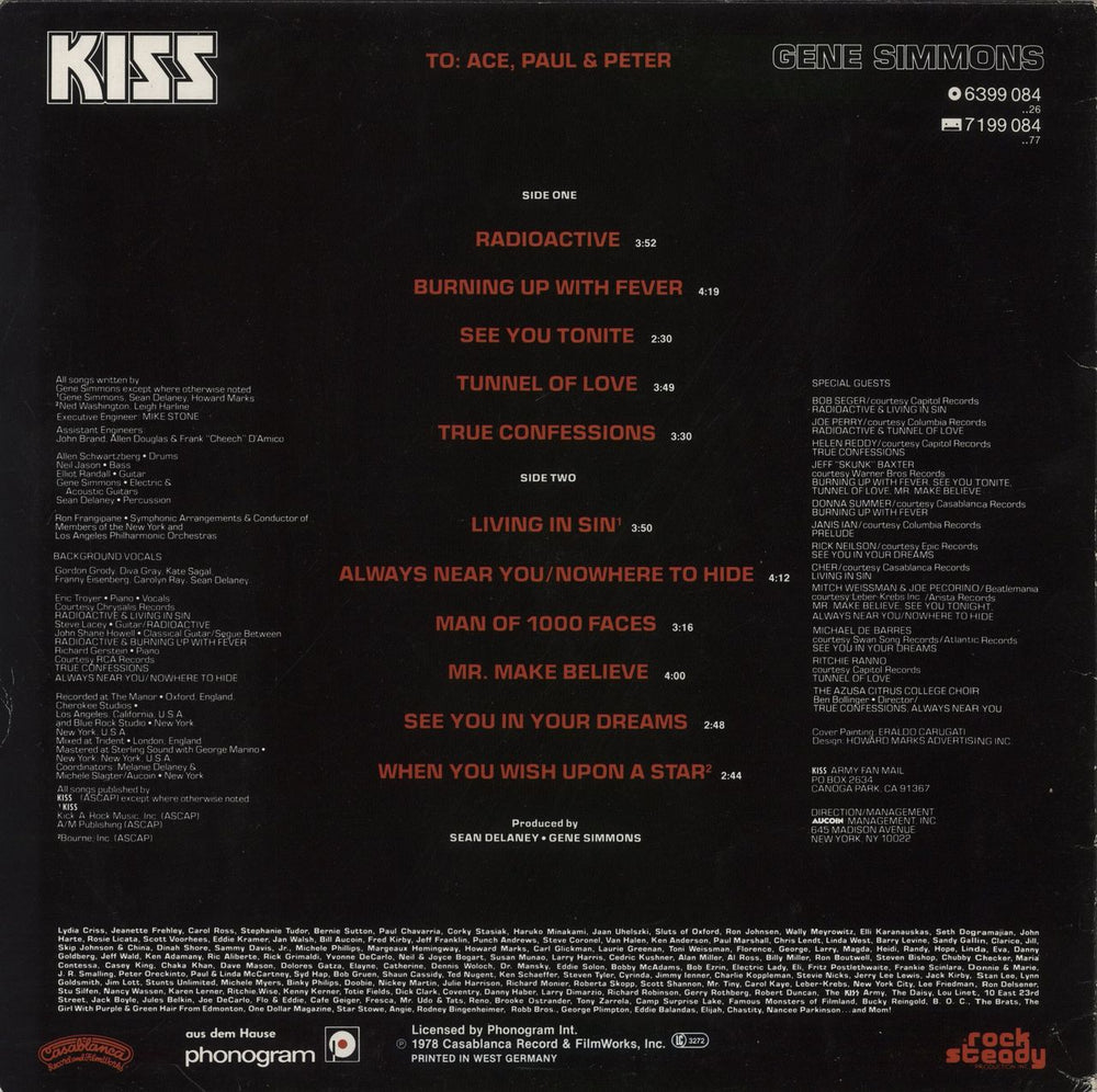 Kiss Gene Simmons German vinyl LP album (LP record)