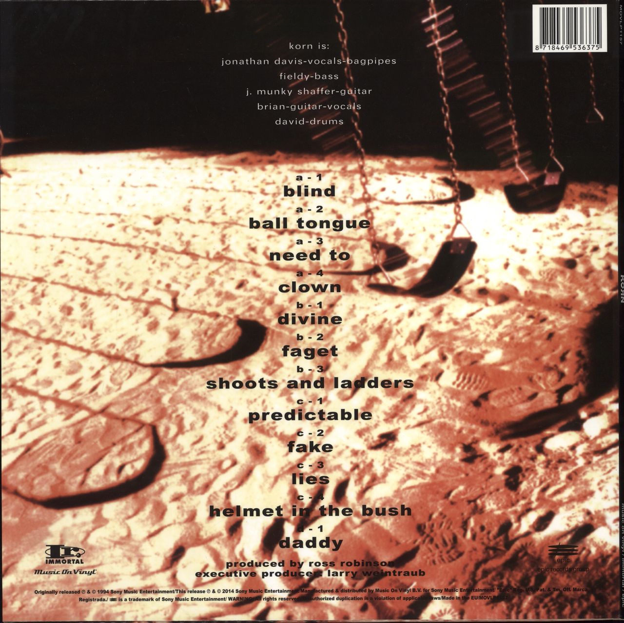 Korn Korn - 180 Gram Vinyl UK 2-LP vinyl set — RareVinyl.com