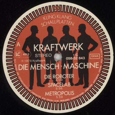 Kraftwerk Die Mensch-Maschine - black vinyl German vinyl LP album (LP record) KRALPDI182232