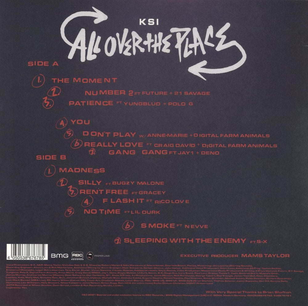 KSI All Over The Place - Red Vinyl - VG Sleeve UK vinyl LP album (LP record) 4050538676785