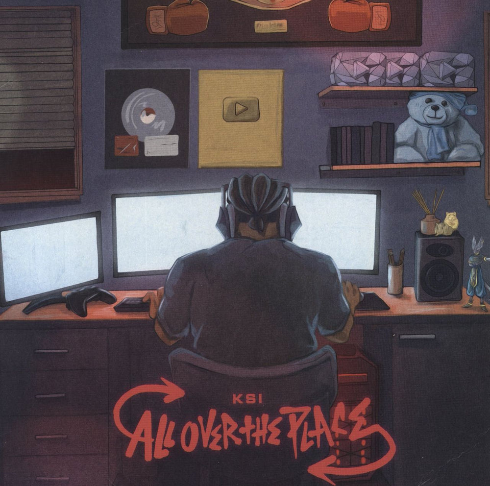 KSI All Over The Place - Red Vinyl - VG Sleeve UK vinyl LP album (LP record) 538676781