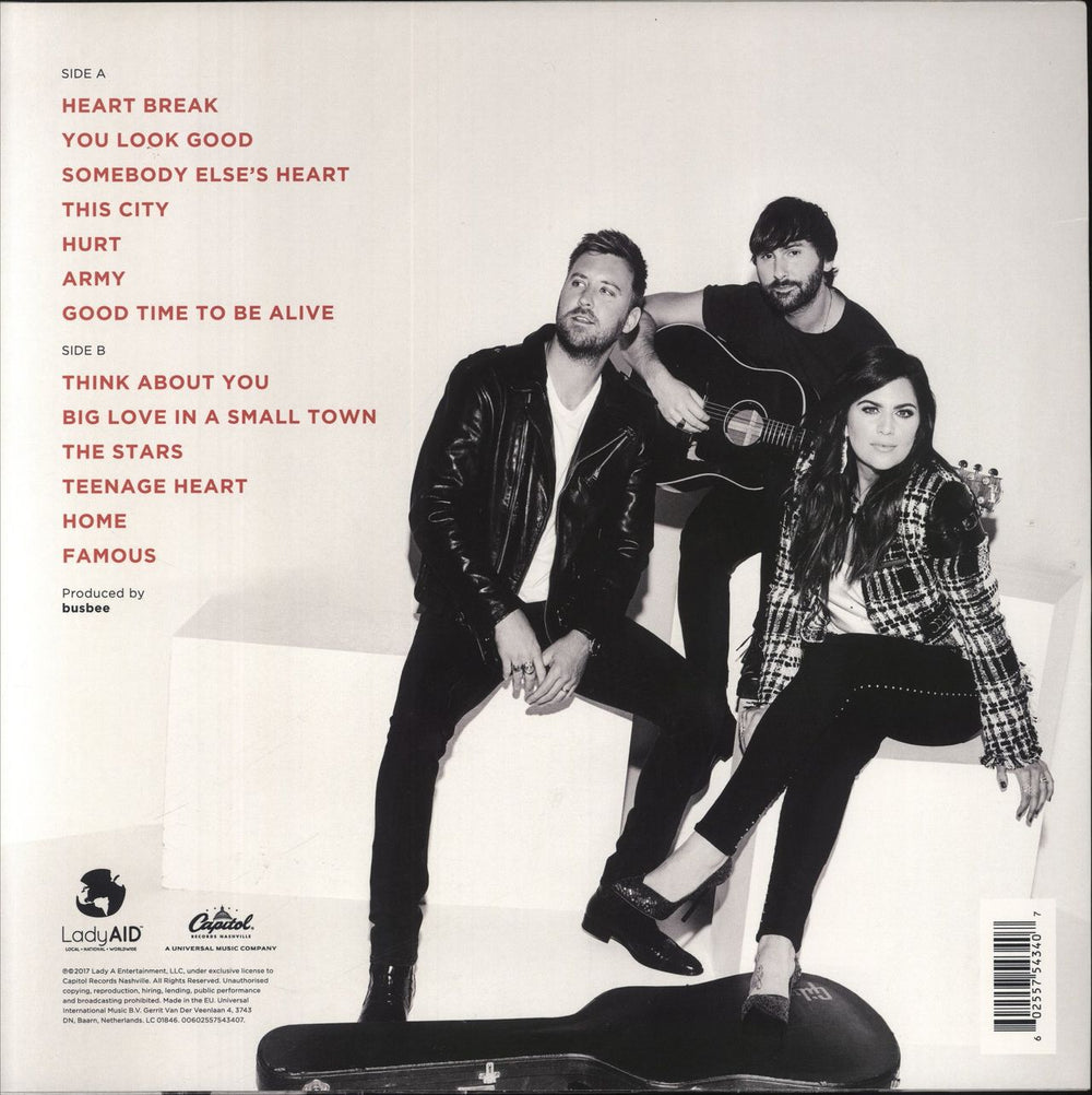 Lady Antebellum Heart Break - 180 Gram Vinyl UK vinyl LP album (LP record) 602557543407