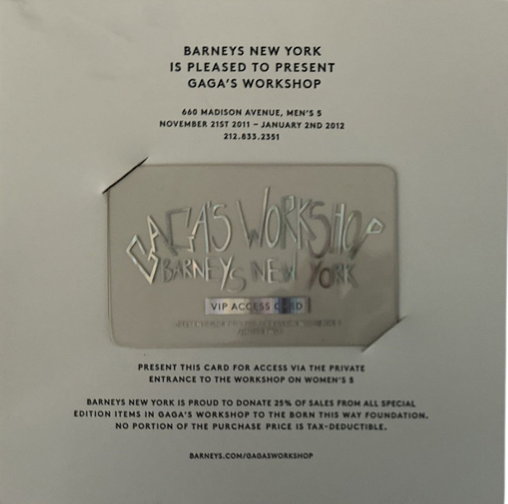 Lady Gaga Gaga's Workshop - Barneys New York Bundle US memorabilia