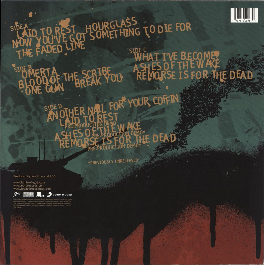 Lamb Of God Ashes Of The Wake: 15th Anniversary Edition UK 2-LP vinyl record set (Double LP Album) 190759409619