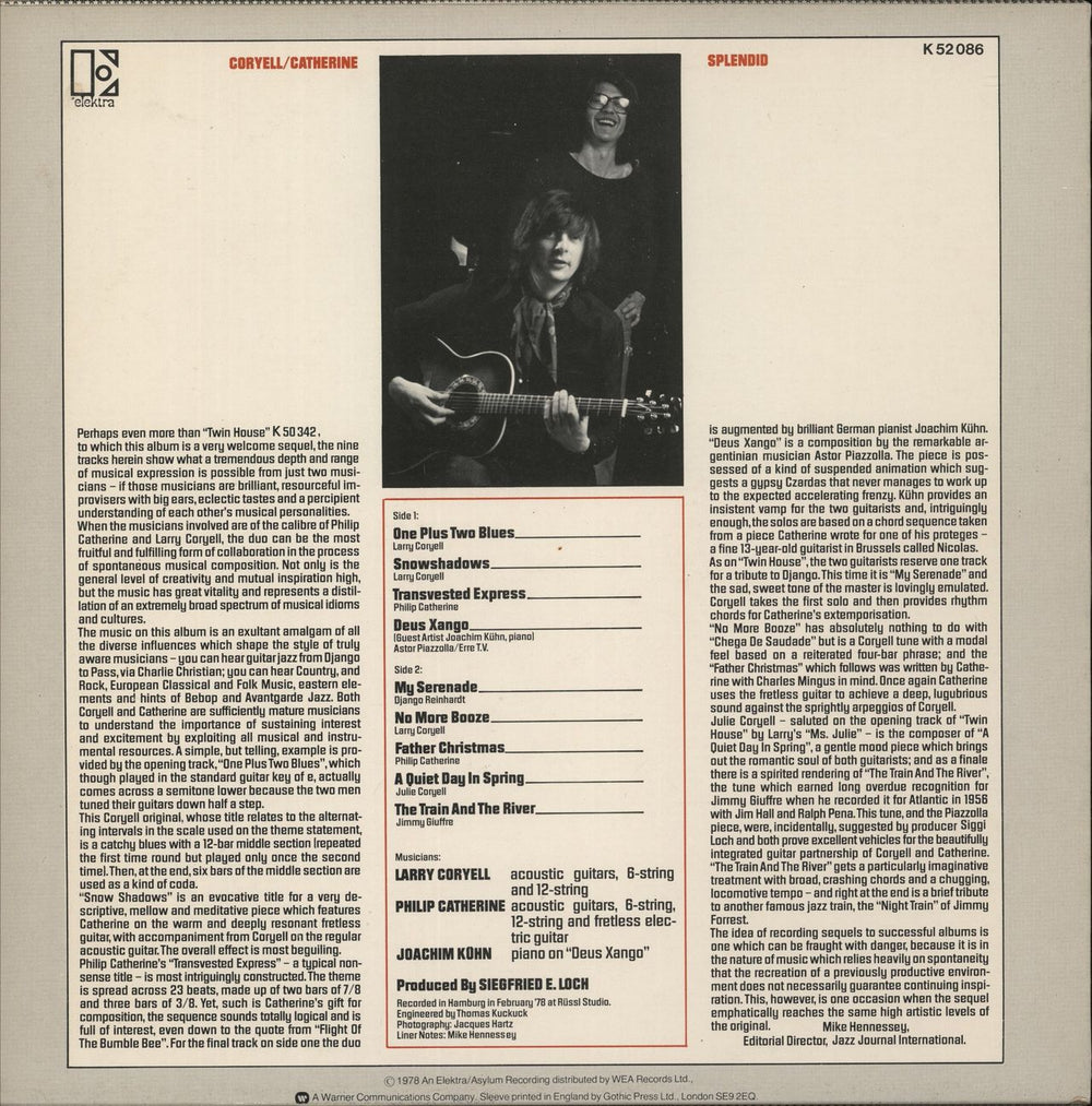 Larry Coryell Splendid UK vinyl LP album (LP record)