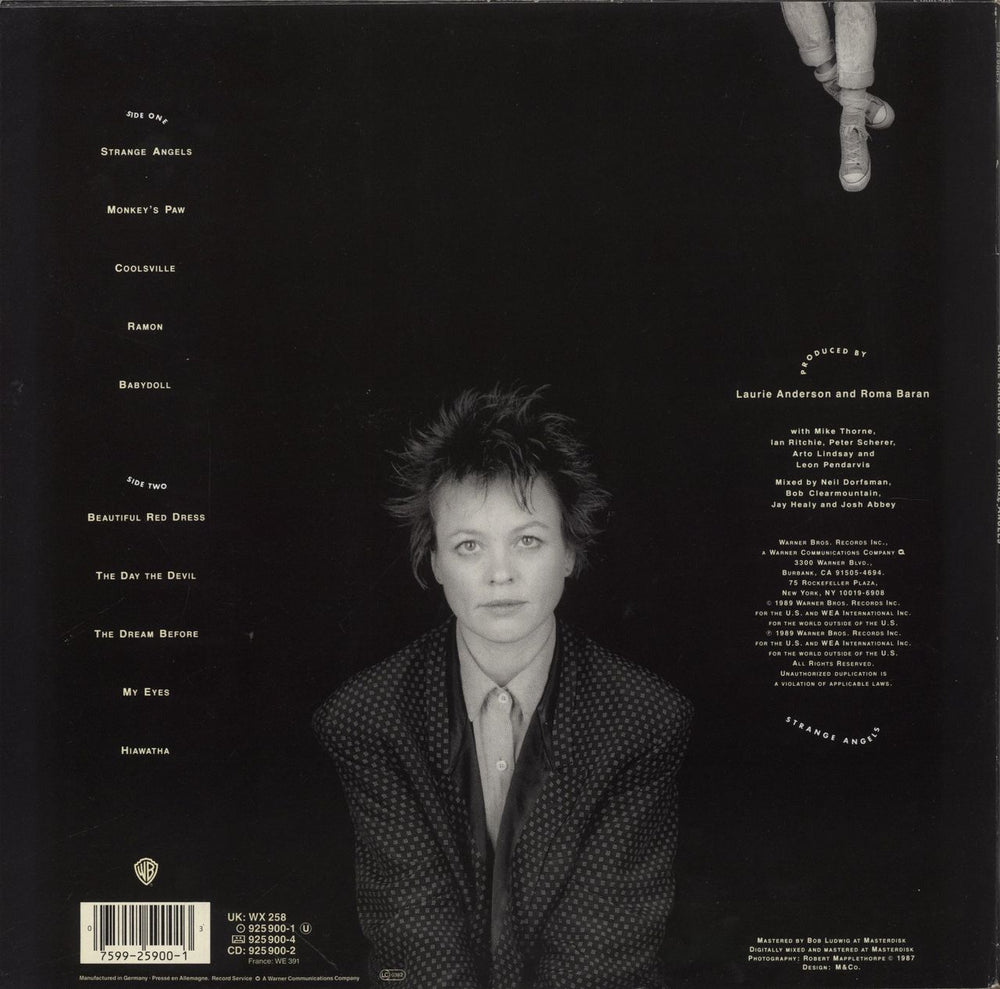 Laurie Anderson Strange Angels UK vinyl LP album (LP record) 075992590013