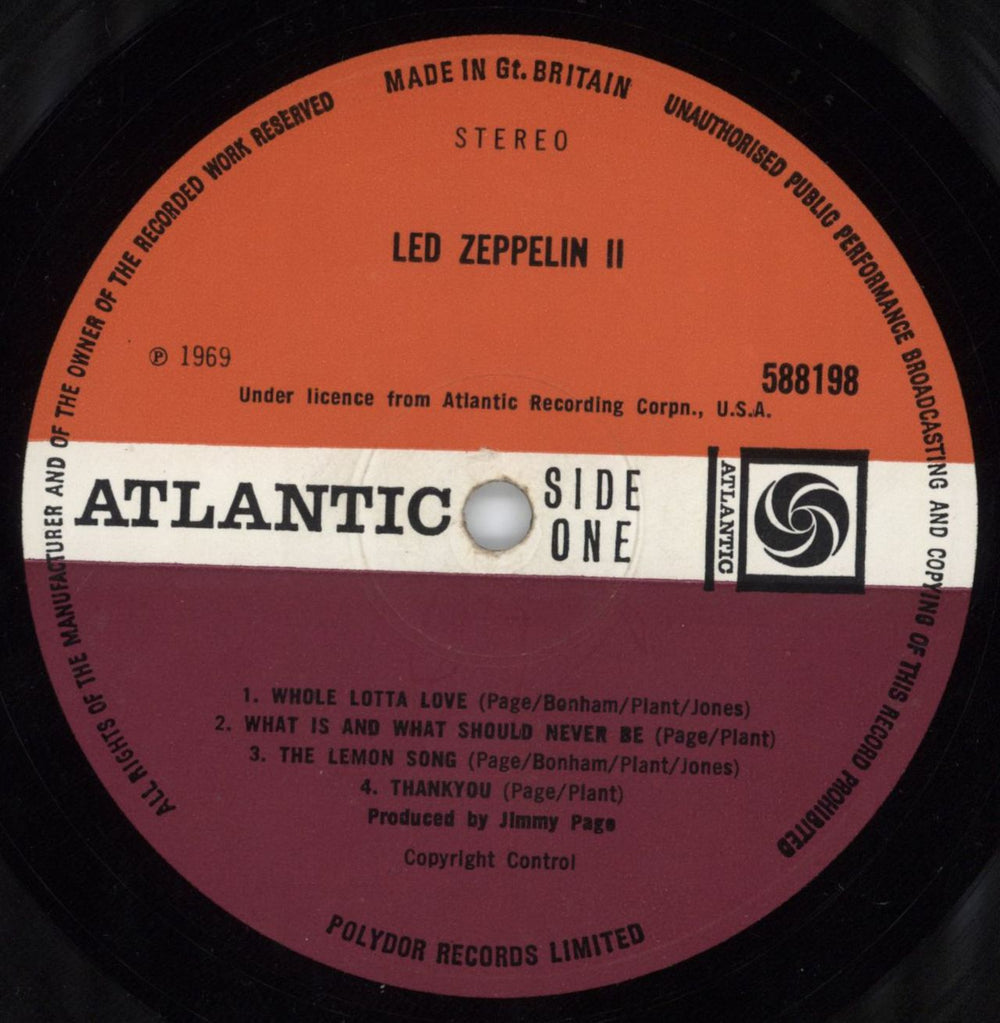 Led Zeppelin Led Zeppelin II - 2nd - VG UK vinyl LP album (LP record) ZEPLPLE582061