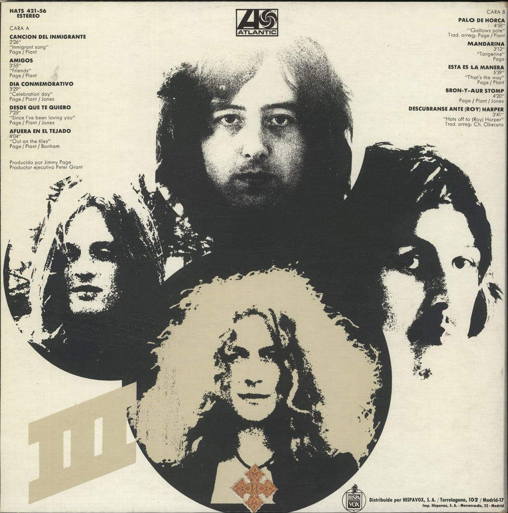 Led Zeppelin Led Zeppelin III Spanish vinyl LP album (LP record)