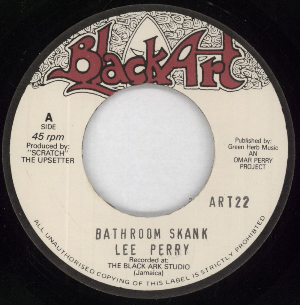Lee Perry Bathroom Skank UK 7" vinyl single (7 inch record / 45) ART22