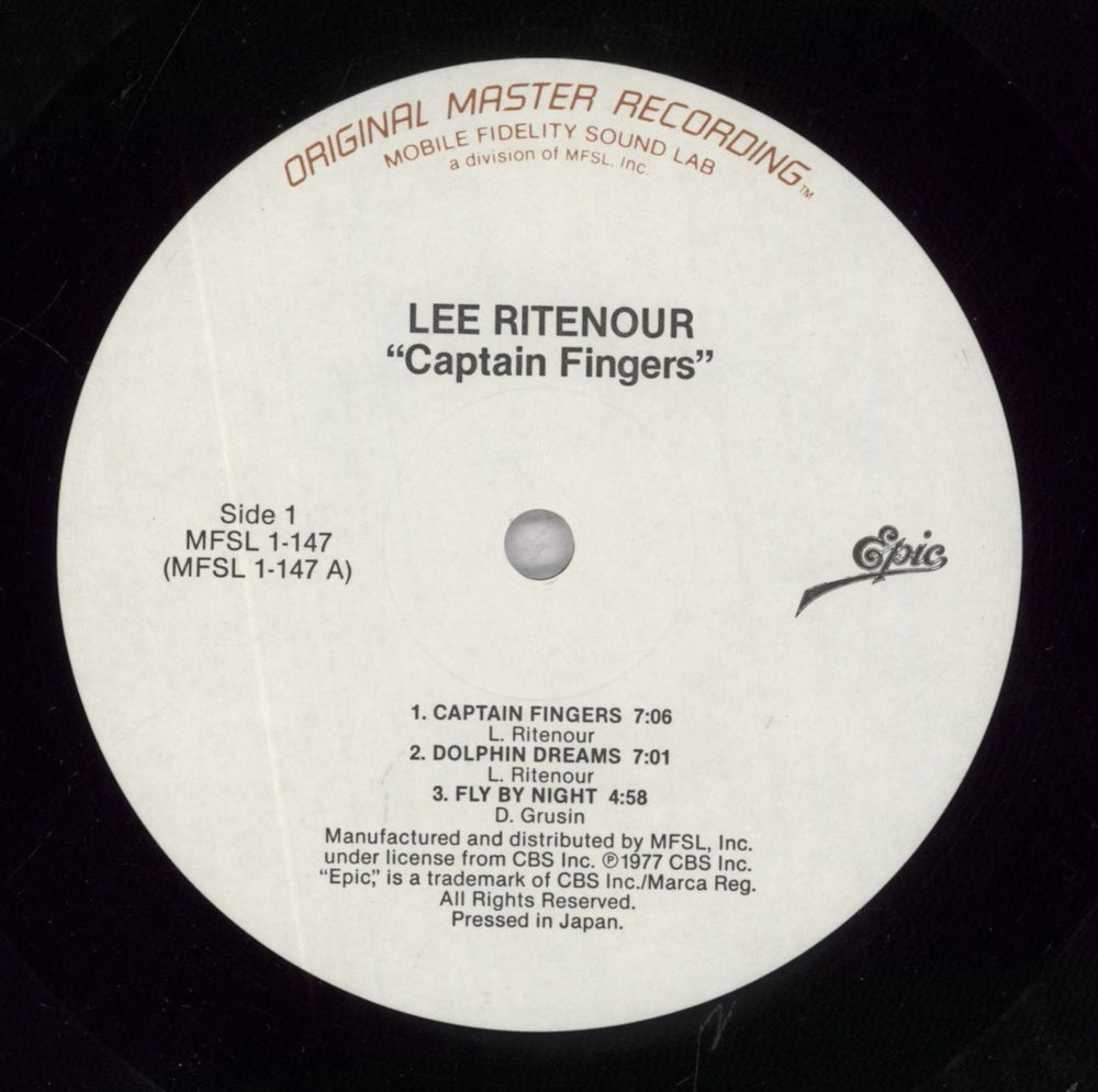 Lee Ritenour Captain Fingers US vinyl LP album (LP record) LRZLPCA432039