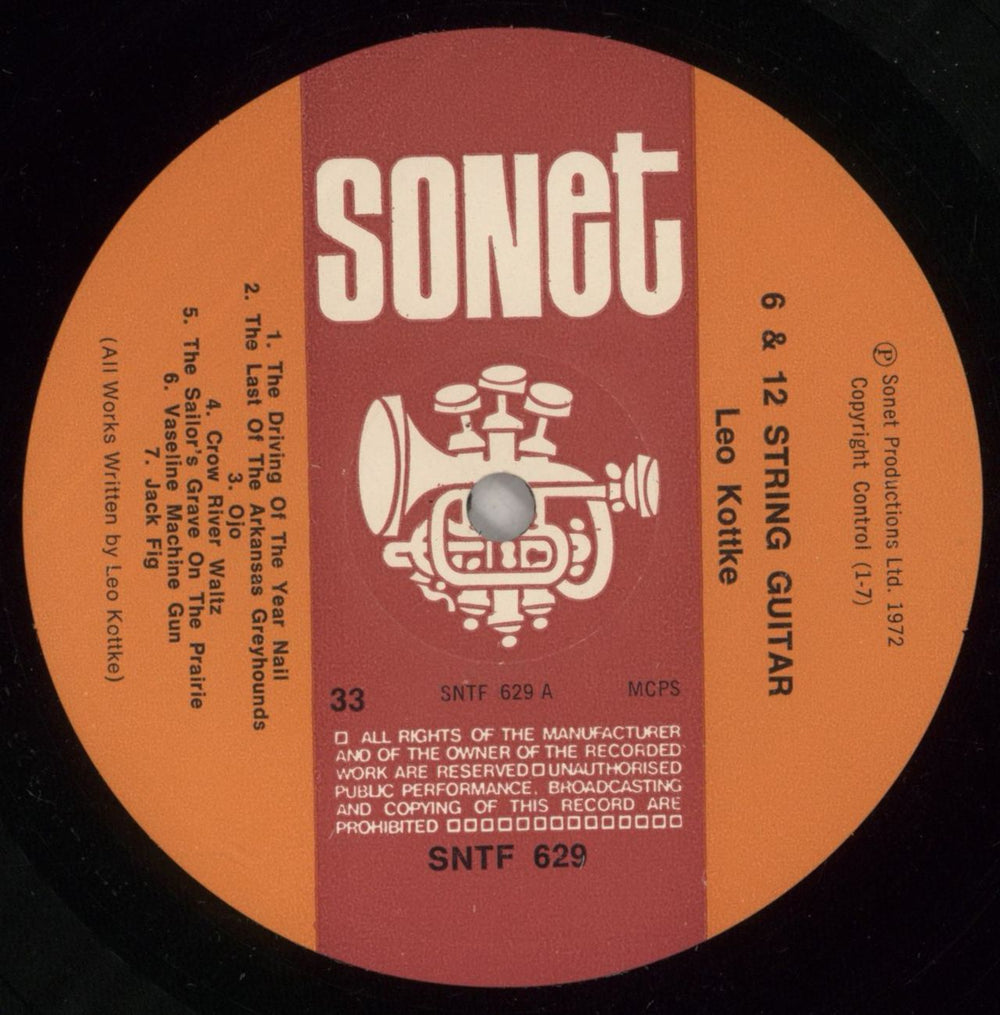Leo Kottke 6 & 12 String Guitar UK vinyl LP album (LP record) KTTLPST441827
