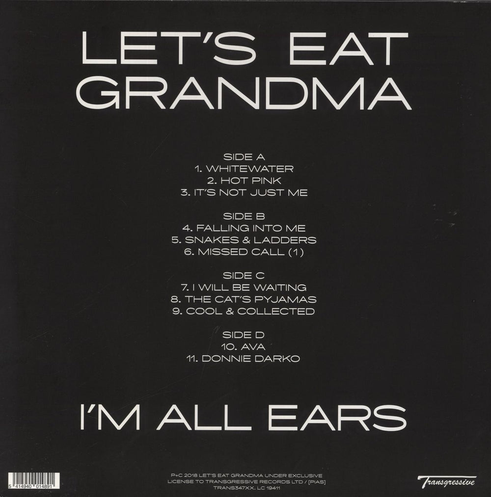 Let's Eat Grandma I'm All Ears - Clear & Purple Marbled Vinyl - Hypesticker UK 2-LP vinyl record set (Double LP Album) 5414940014891