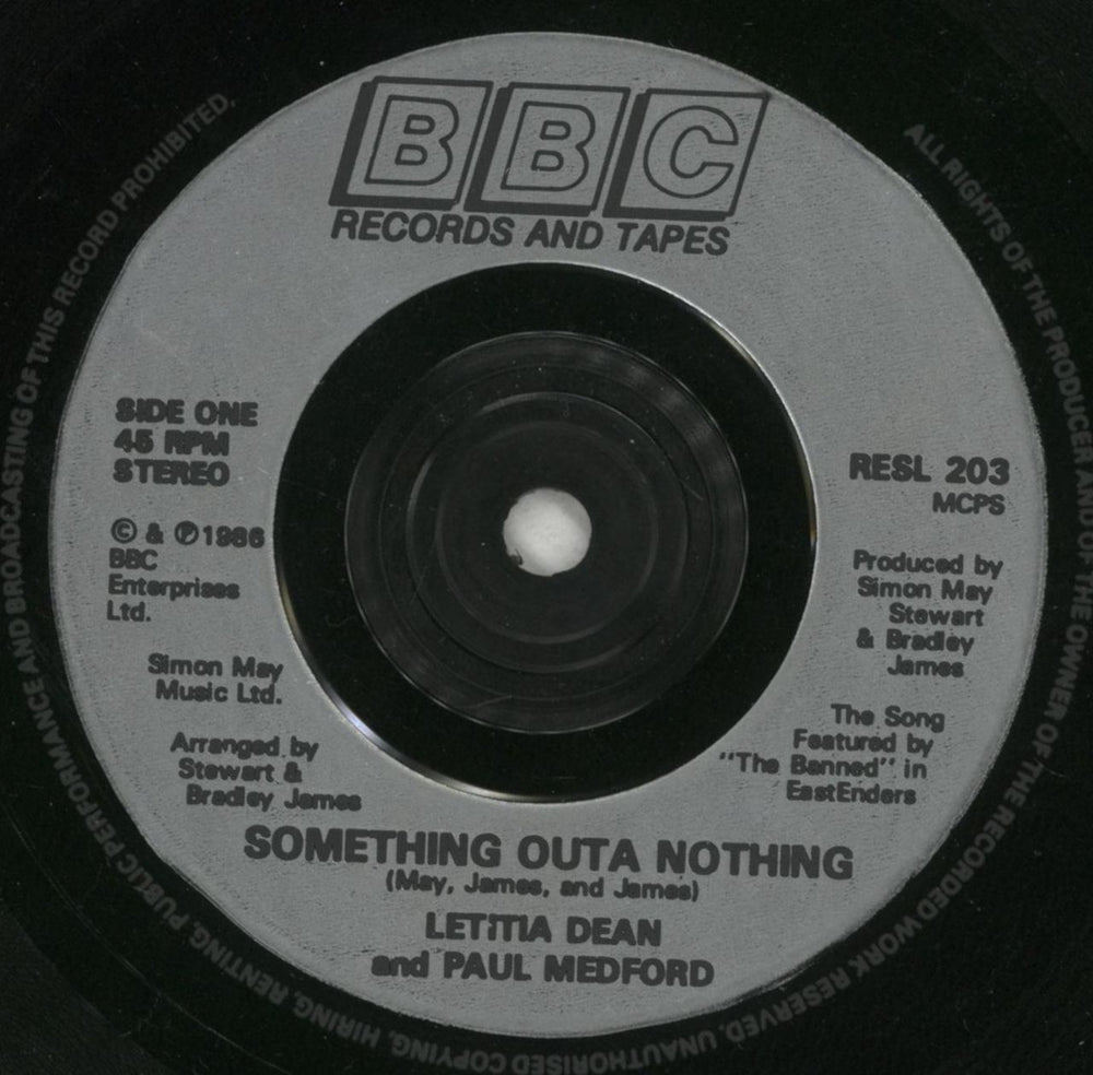 Letitia Dean Something Outa Nothing UK 7" vinyl single (7 inch record / 45) LA807SO684636