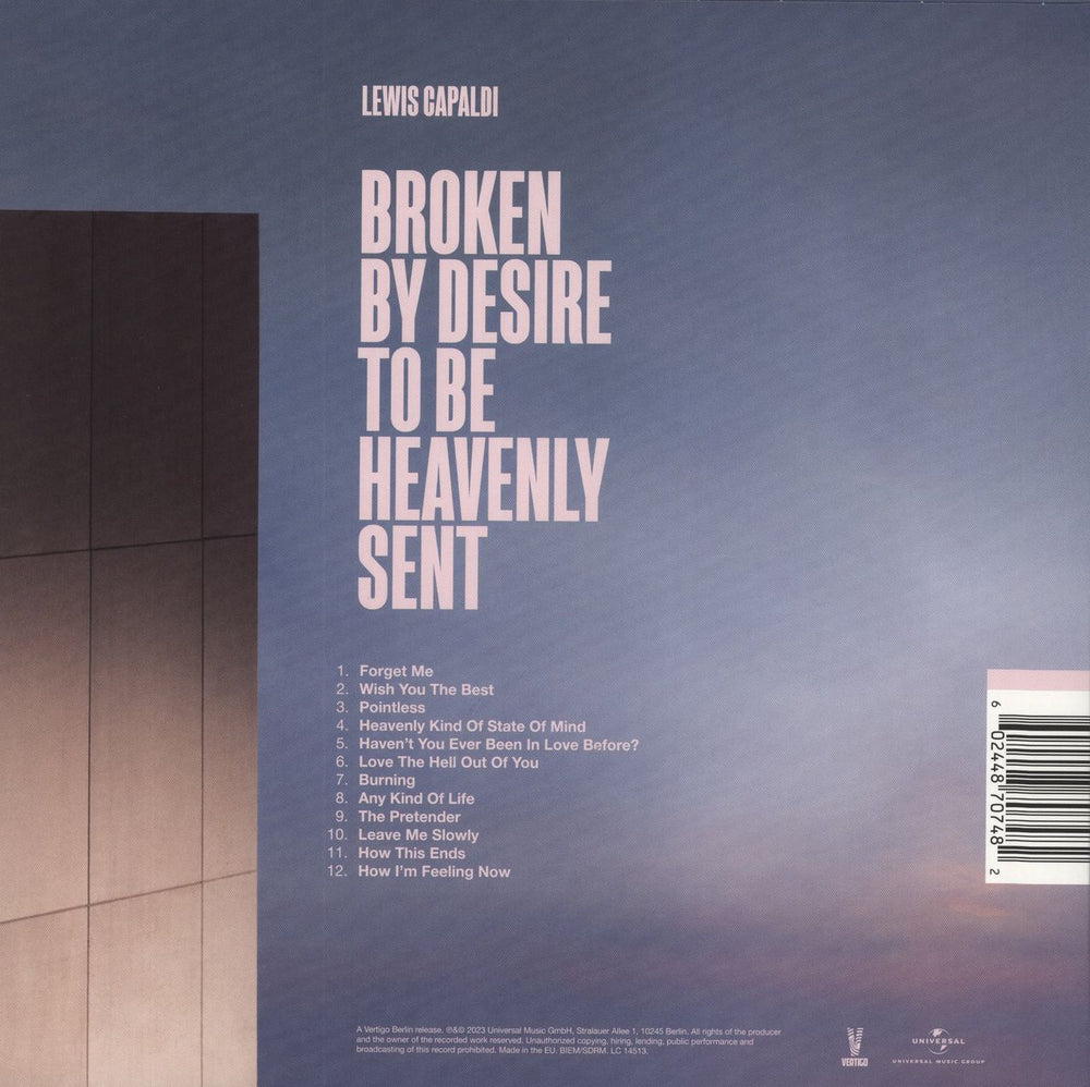 Lewis Capaldi Broken By Desire To Be Heavenly Sent UK vinyl LP album (LP record) 602448830852