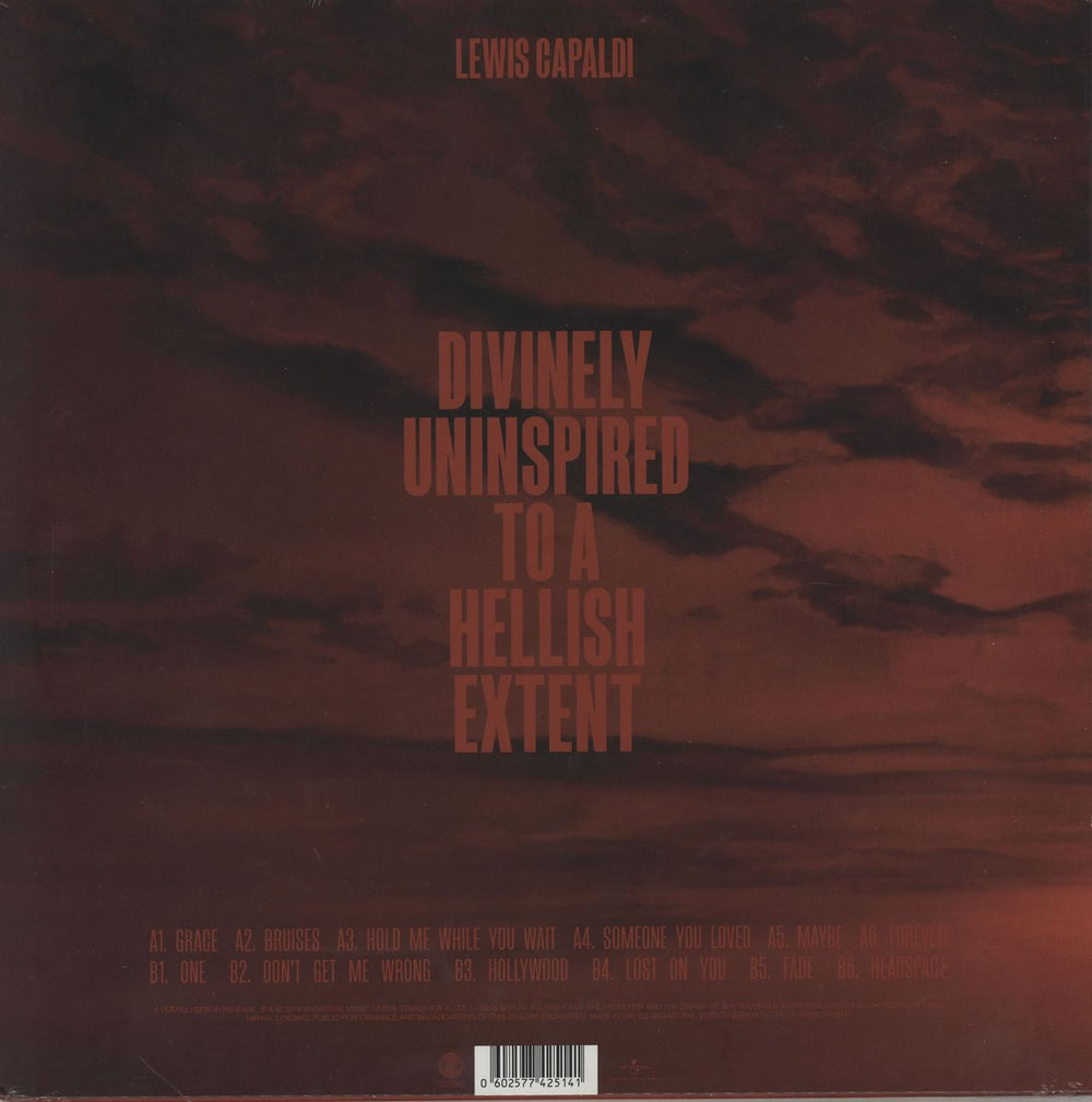 Lewis Capaldi Divinely Uninspired To A Hellish Extent - Sealed UK vinyl LP album (LP record) 602577425141