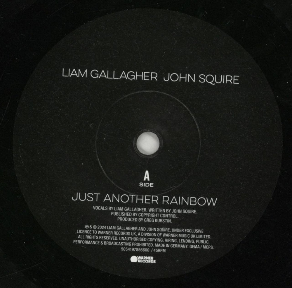 Liam Gallagher & John Squire Just Another Rainbow - One-sided Etched Black Vinyl UK 7" vinyl single (7 inch record / 45) 5ZB07JU865929