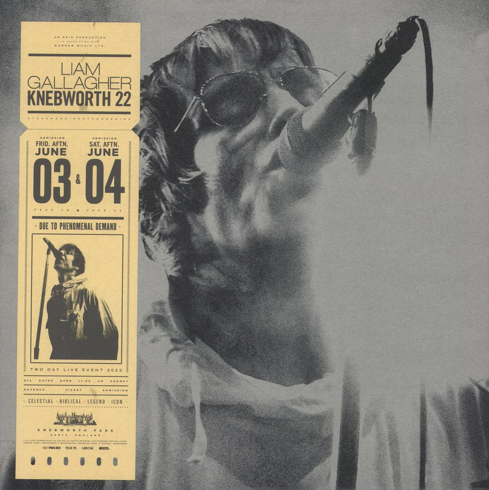 WT27 Liam Gallagher Knebworth 22 LP レコード Liam Gallagher Knebworth 22 - Sun Yellow Vinyl + Poster