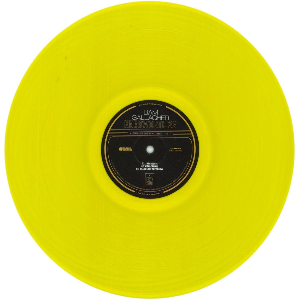 WT27 Liam Gallagher Knebworth 22 LP レコード Liam Gallagher Knebworth 22 - Sun Yellow Vinyl + Poster
