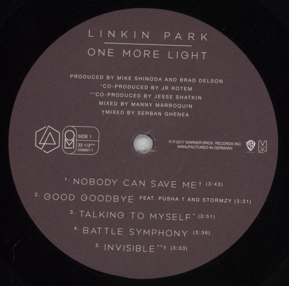 Linkin Park One More Light - printed shrinkwrap UK vinyl LP album (LP record) LKPLPON839677