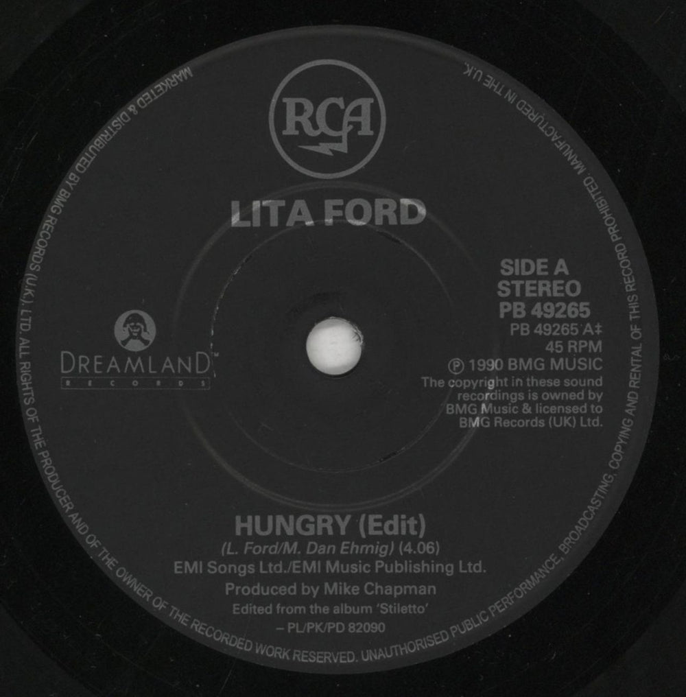 Lita Ford Hungry UK 7" vinyl single (7 inch record / 45) LTF07HU193579