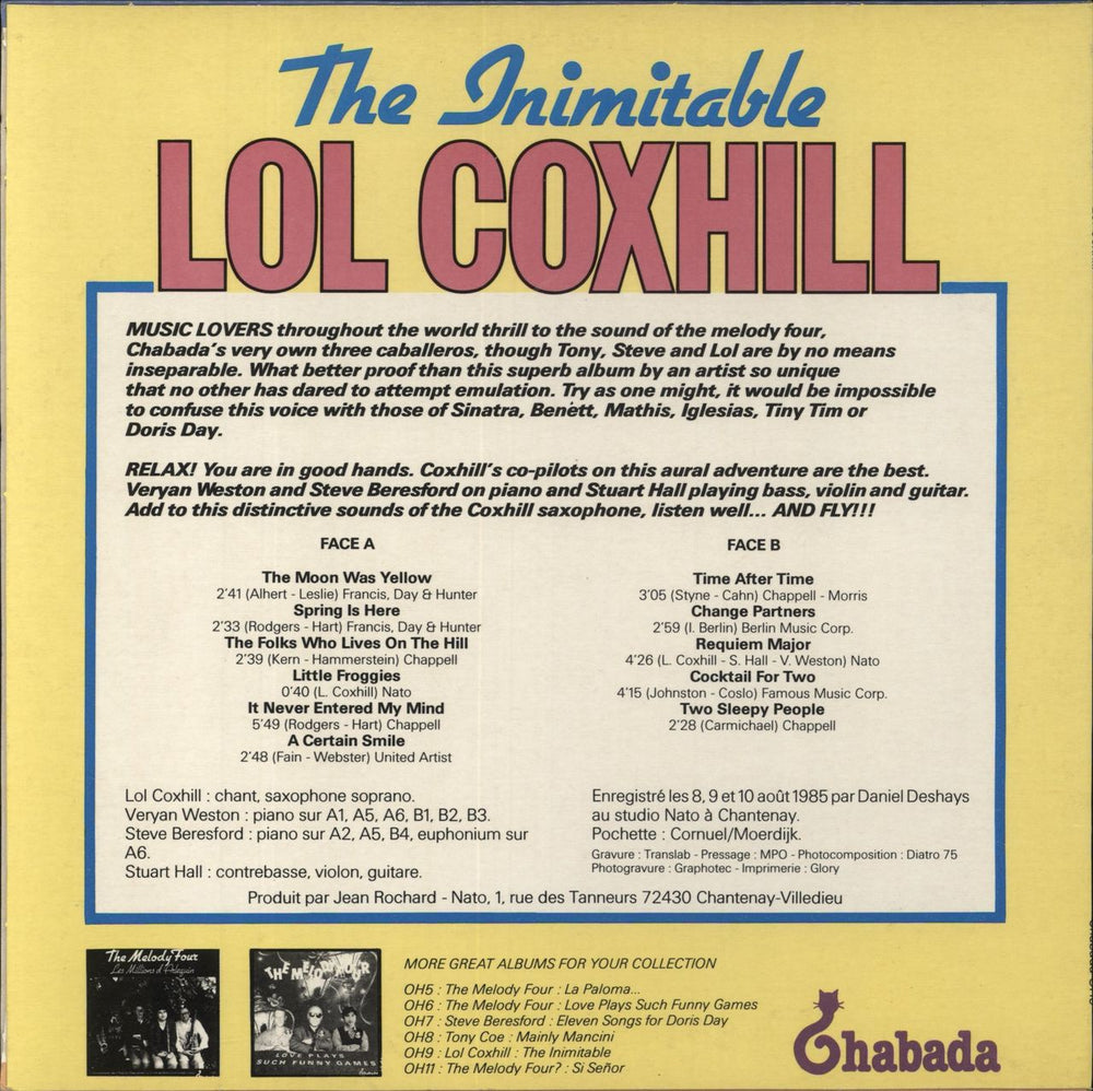 Lol Coxhill The Inimitable UK 10" vinyl single (10 inch record)