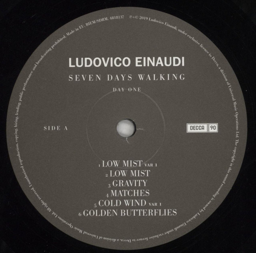 Ludovico Einaudi Seven Days Walking Day One UK vinyl LP album (LP record) 4ZDLPSE852111