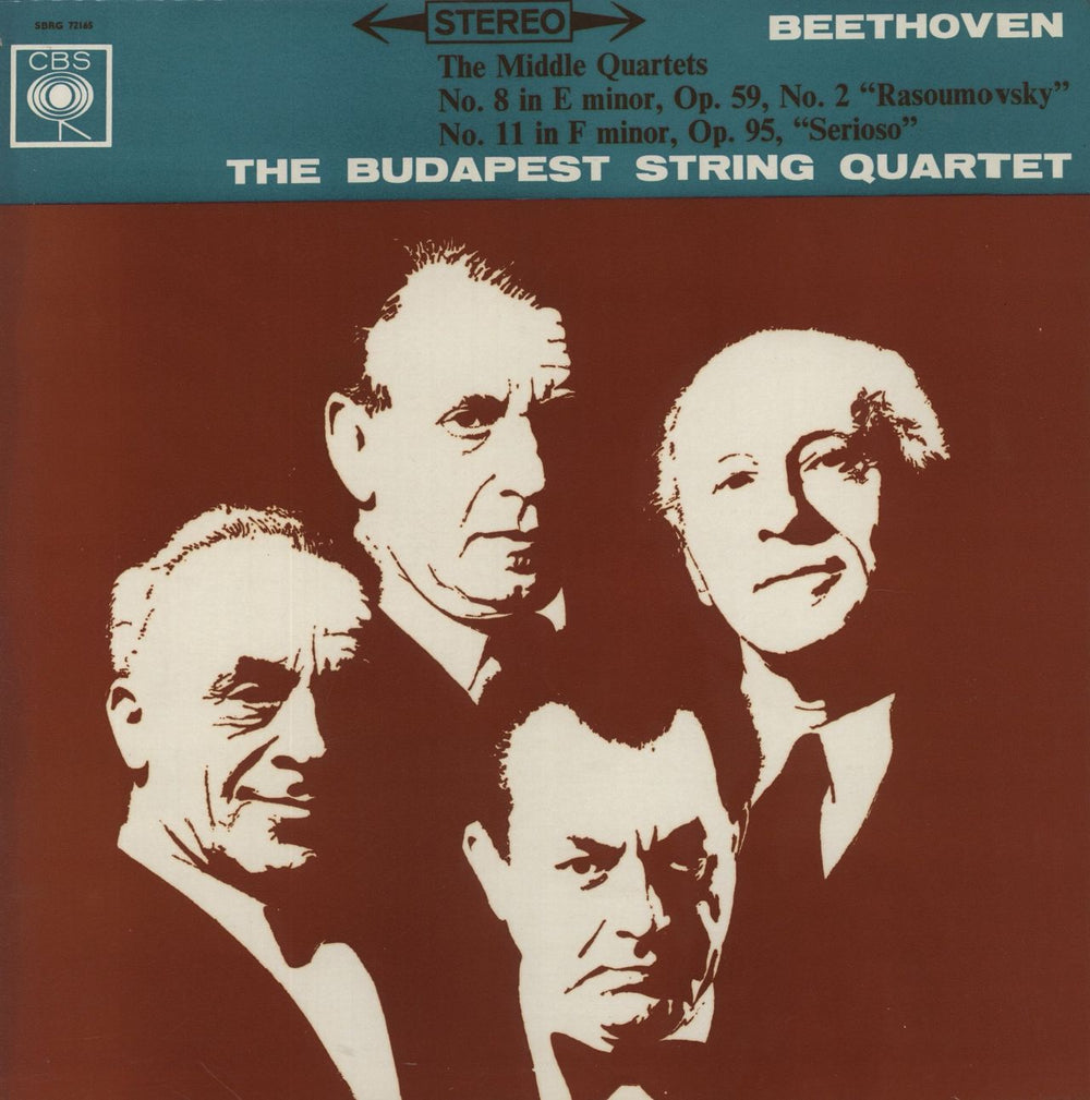 Ludwig Van Beethoven Beethoven: Quartet No. 8 In E Minor, Op. 59, No. 2 ("Rasoumovsky") / Quartet No. 11 In F Minor, Op. UK vinyl LP album (LP record) SBRG72165