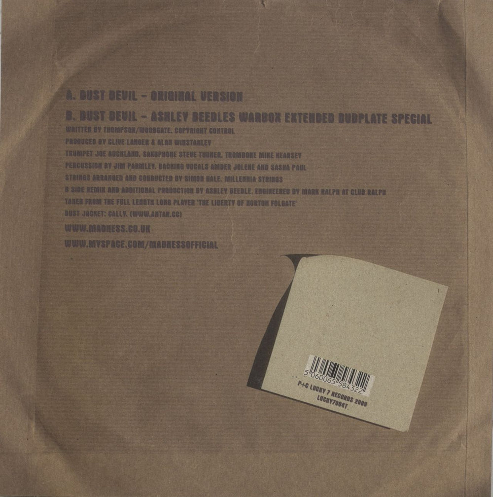 Madness Dust Devil UK 10" vinyl single (10 inch record) MDN10DU871125