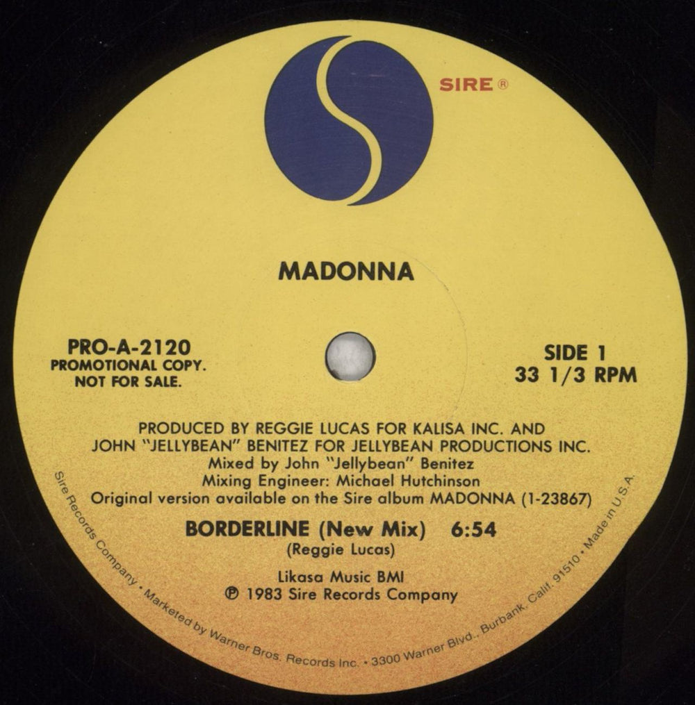 Madonna Borderline - VG US Promo 12" vinyl single (12 inch record / Maxi-single) MAD12BO844841