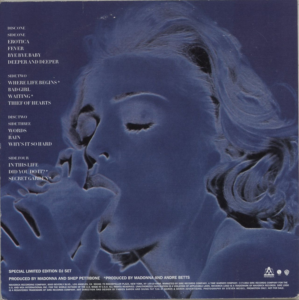 Madonna Erotica US Promo 2-LP vinyl record set (Double LP Album)