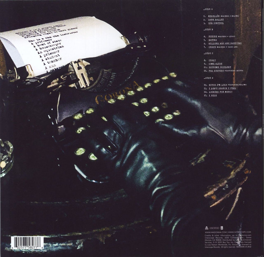 Madonna Madame X - Clear Vinyl Canadian 2-LP vinyl record set (Double LP Album) 602577692277