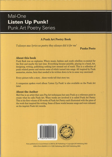 MAL-ONE Listen Up Punk! - Punk Art Poetry Series UK book 3ZOBKLI832198
