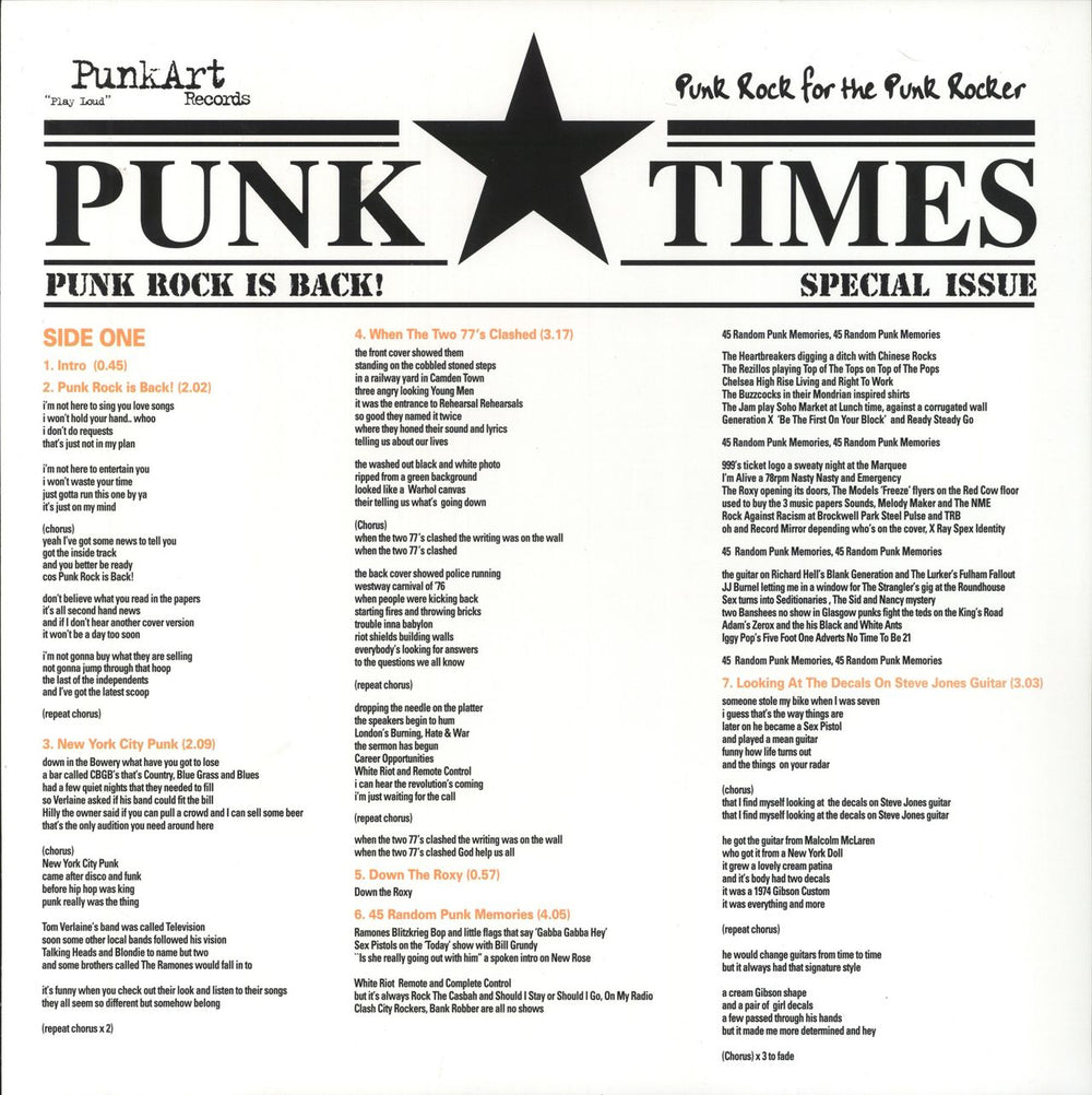 MAL-ONE Punk Rock Is Back! UK vinyl LP album (LP record) 2023