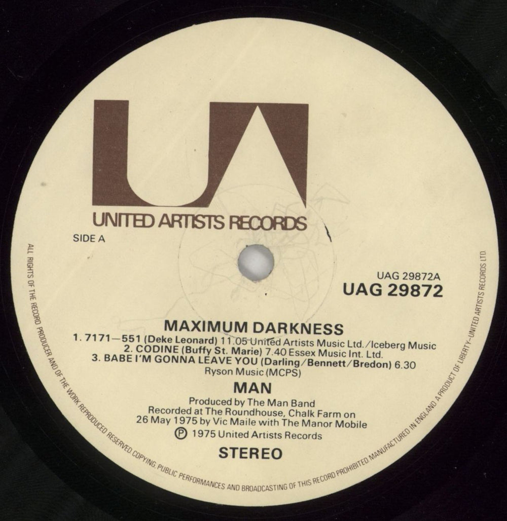 Man Maximum Darkness UK vinyl LP album (LP record) M-NLPMA278614